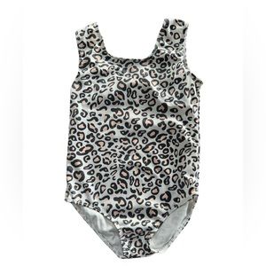 Girls Leopard Leotard Size 7 (130, FunnyCoKid, Sparkly Leotard, Dance